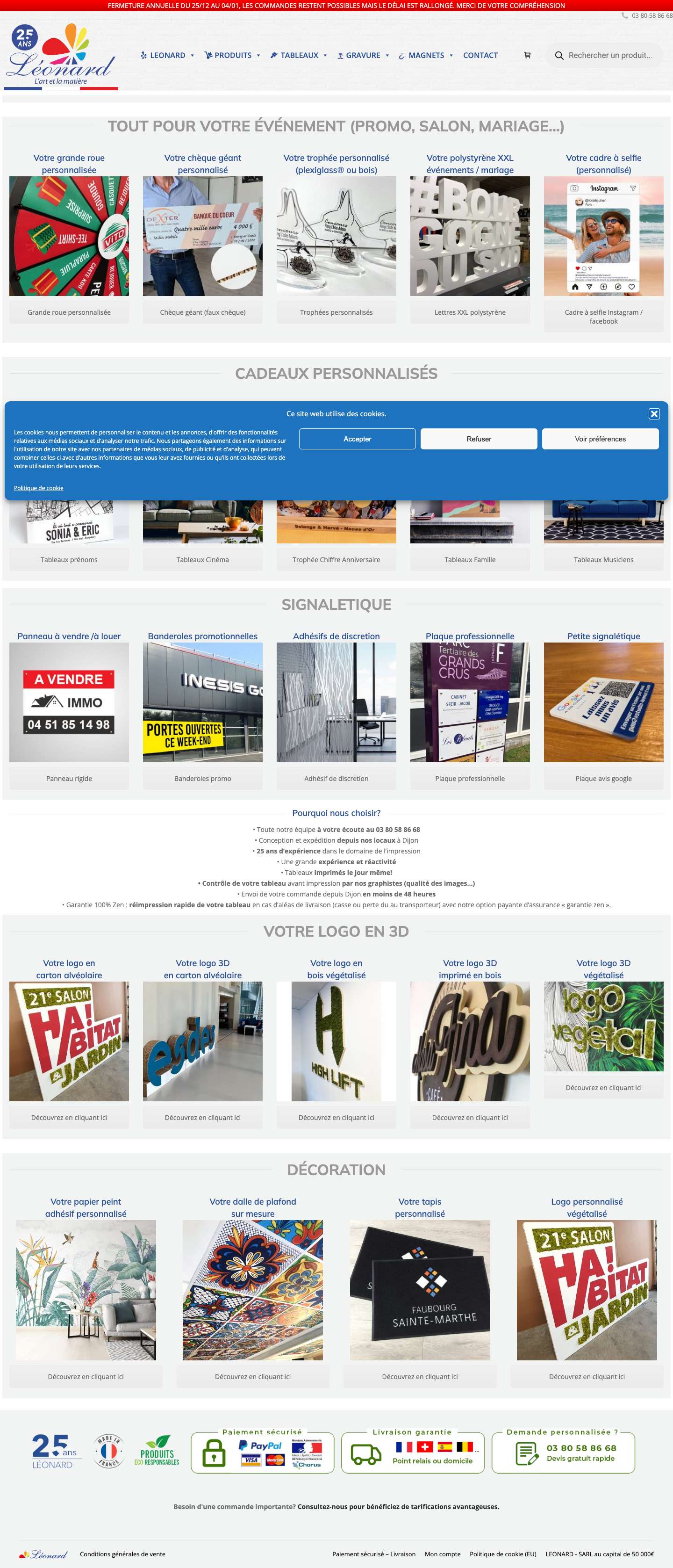 Imprimerie à dijon - LEONARD DIJON - Full Screenshot