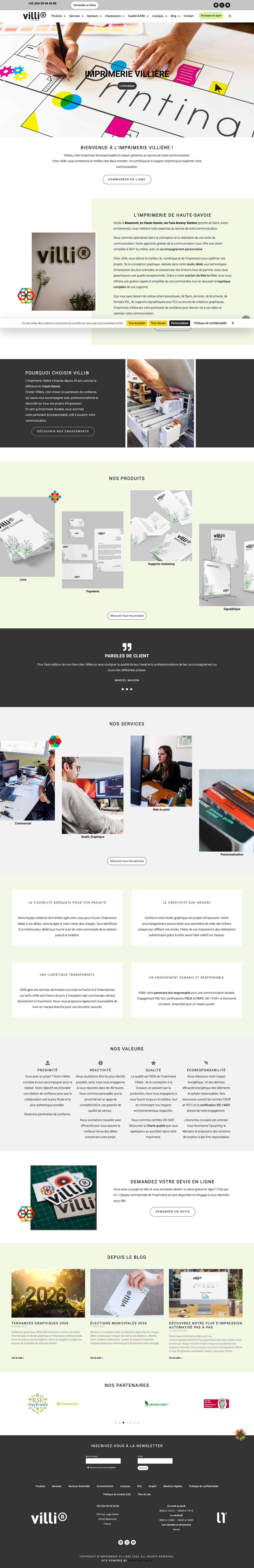Home • Imprimerie Villière - Full Screenshot