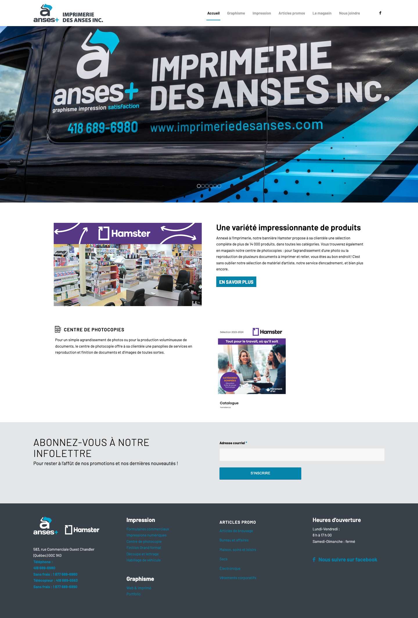 Accueil - Imprimerie des AnsesFaire défiler vers le haut - Full Screenshot