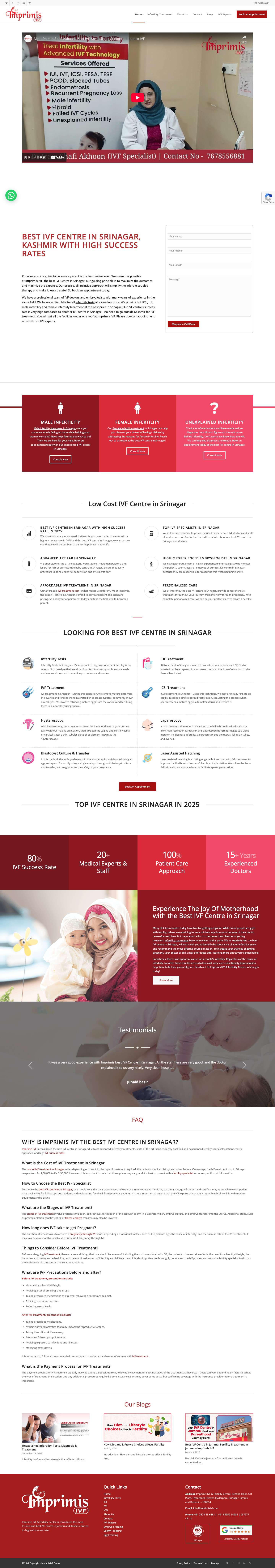 Best IVF Centre in Srinagar, Kashmir | Imprimis IVF - Full Screenshot