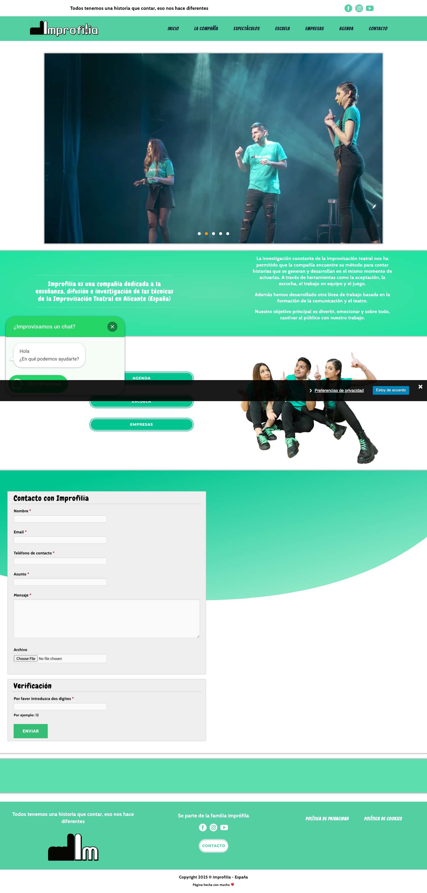 Improfilia | Teatro de Improvisación en Alicante y Elche - Full Screenshot
