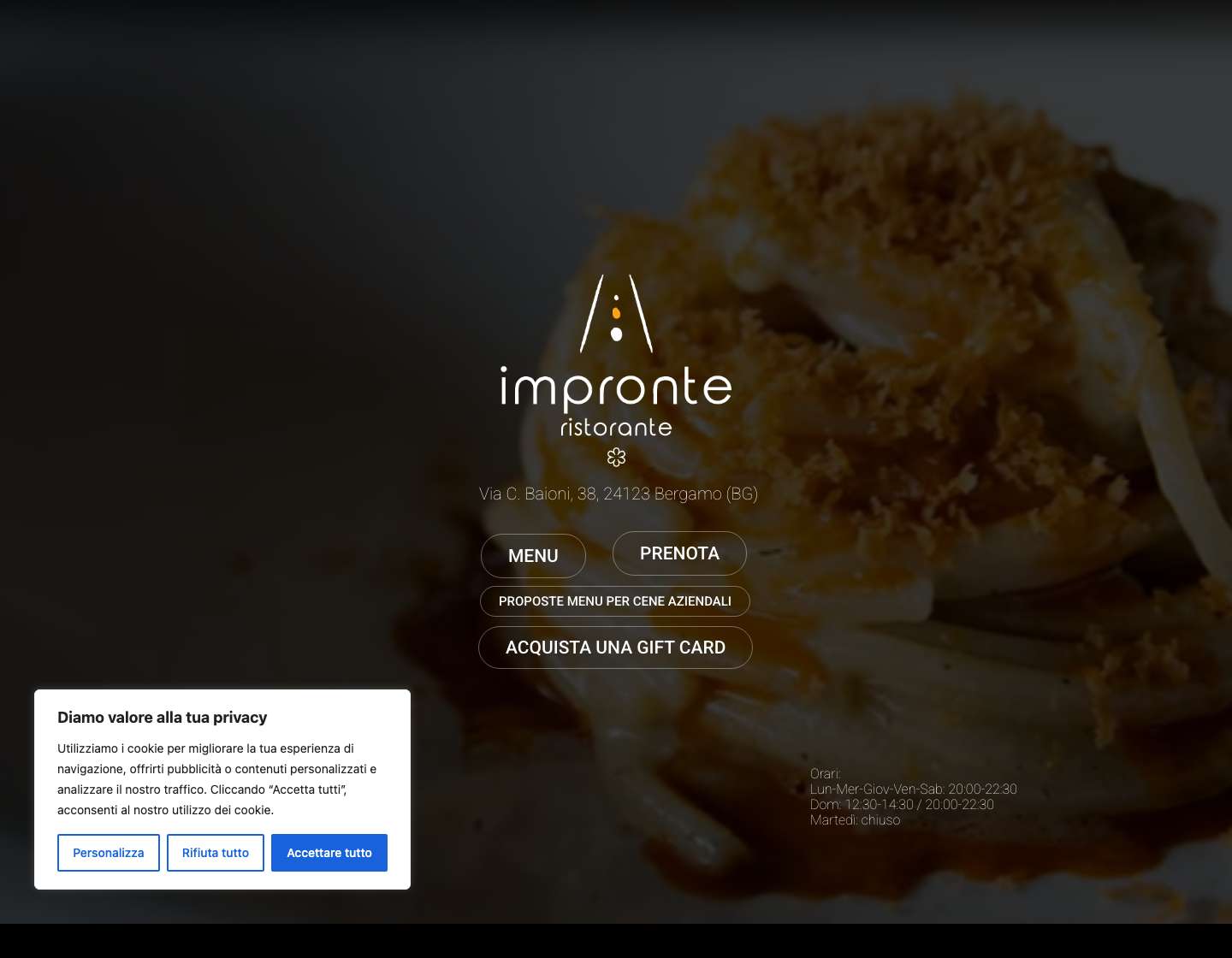 Impronte – Ristorante a Bergamo - Full Screenshot