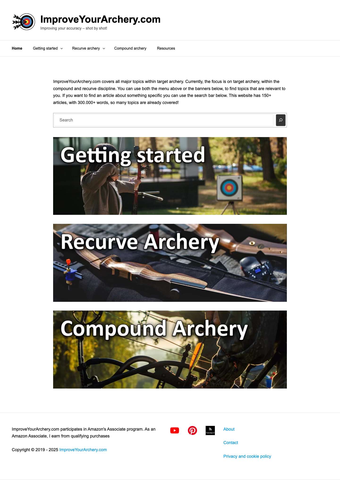 Home - ImproveYourArchery.com - Full Screenshot
