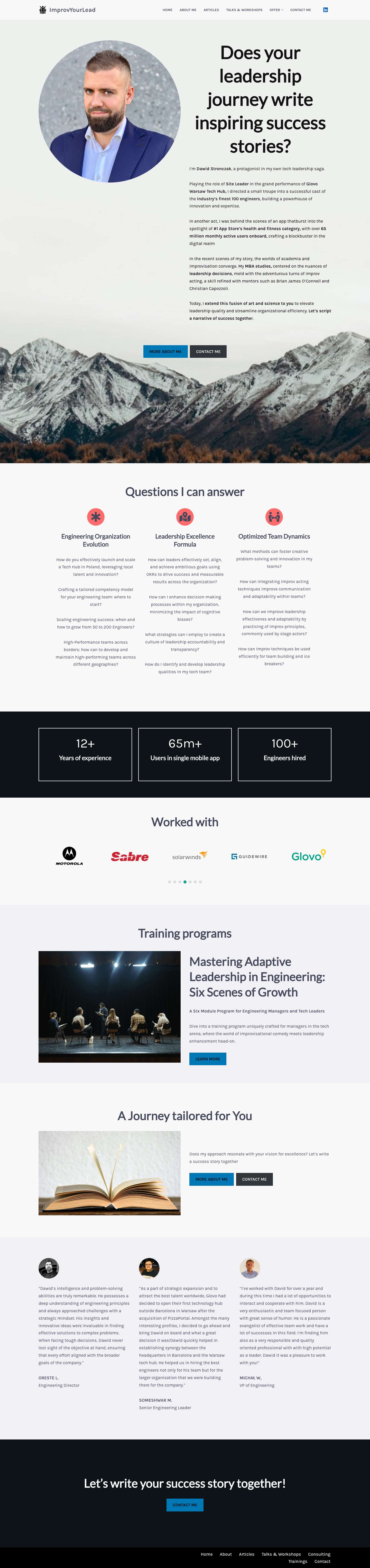 Home - ImprovYourLead - Full Screenshot