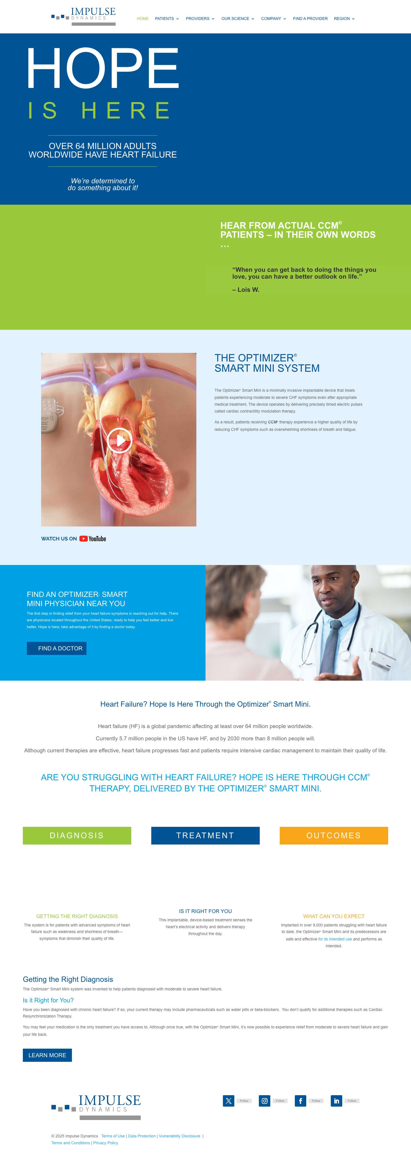 CCM Therapy for Heart Failure | Impulse Dynamics - Full Screenshot