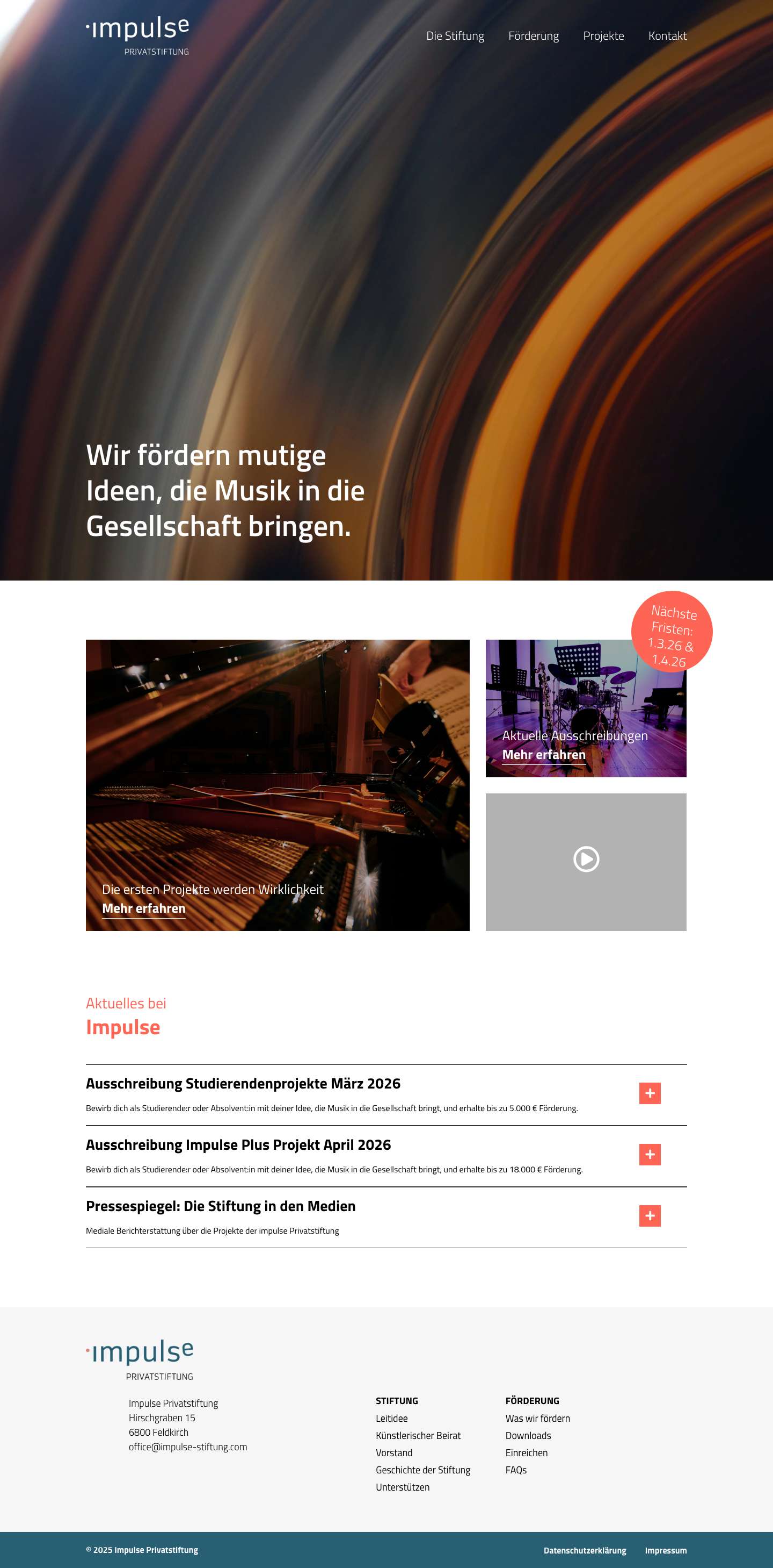 Impulse Privatstiftung - Full Screenshot