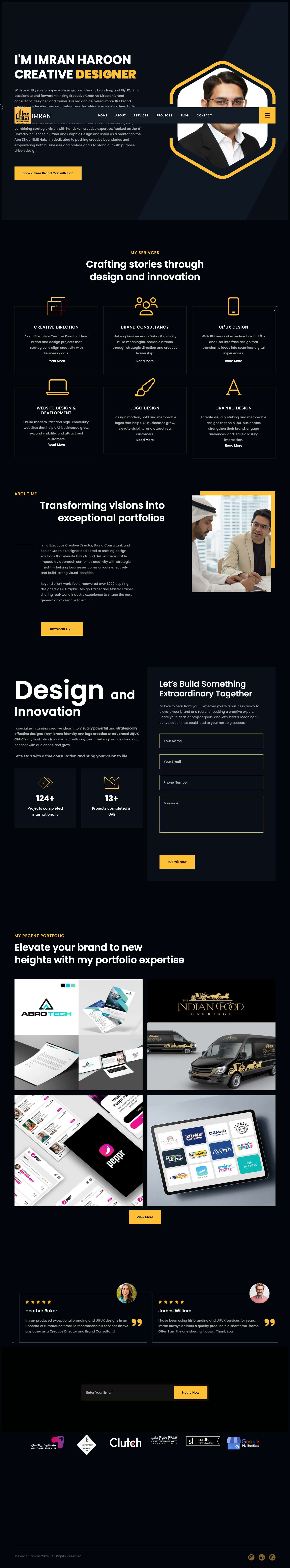 Executive Creative Director & Brand Consultant in Dubai - Full Screenshot