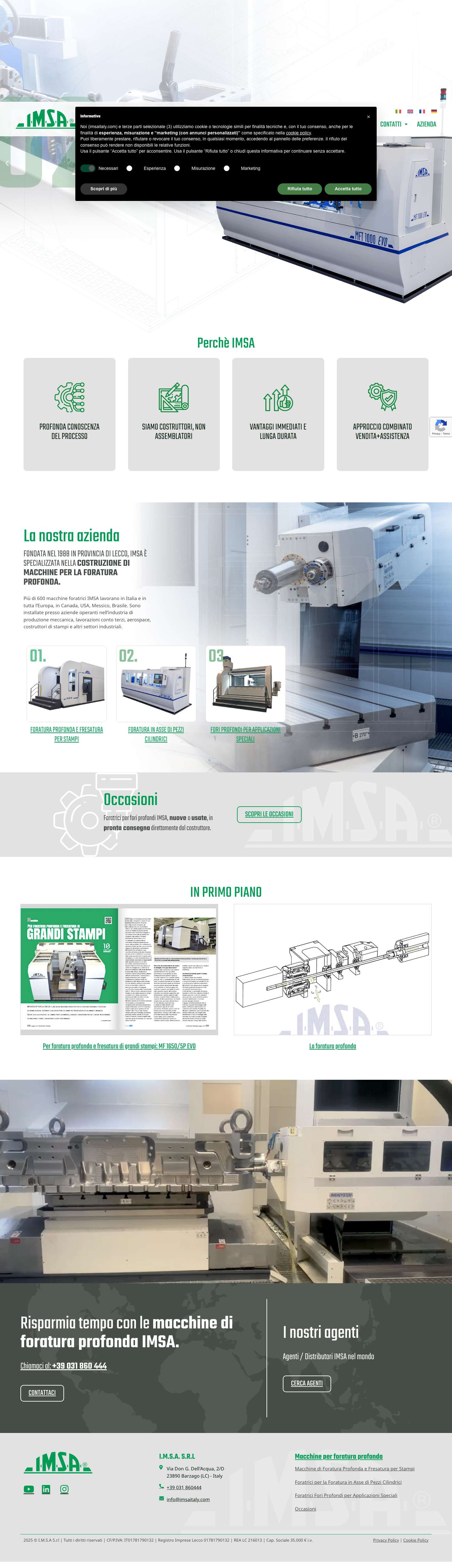 Realizzazione di Macchine per la Foratura Profonda - IMSA - Full Screenshot