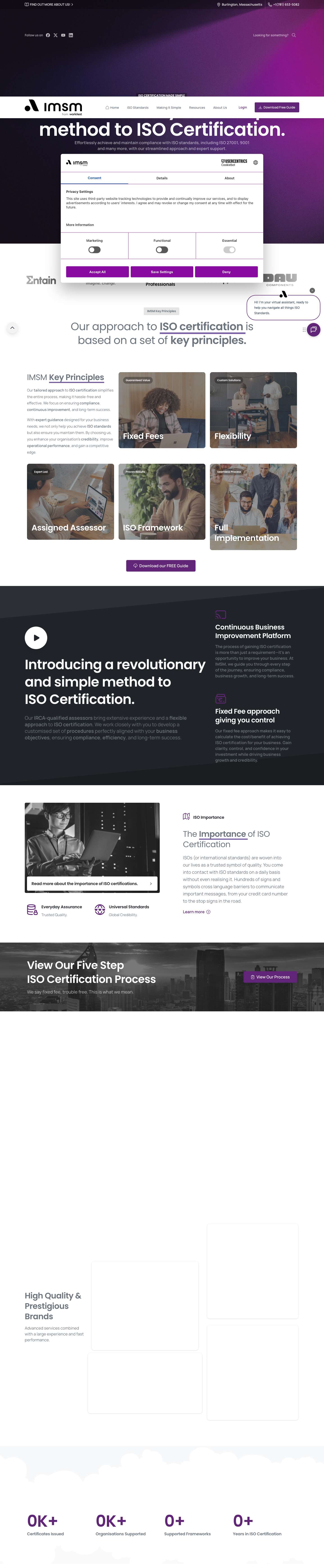 IMSM - ISO Certification Experts - Certification Made Easy - Full Screenshot
