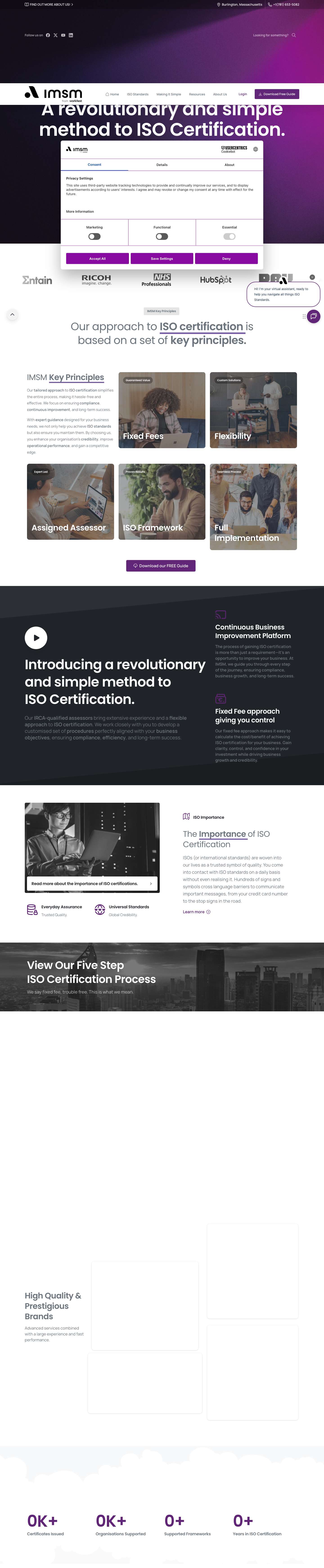 IMSM - ISO Certification Experts - Certification Made Easy - Full Screenshot