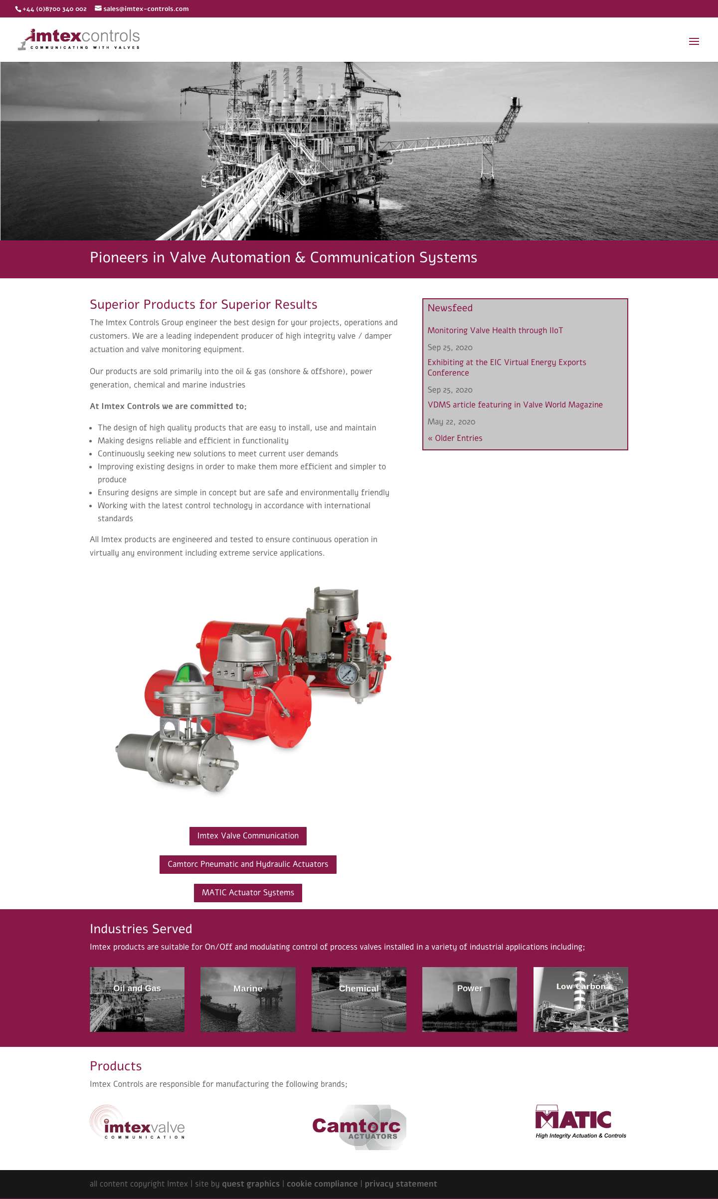 Home - Imtex Controls - Full Screenshot
