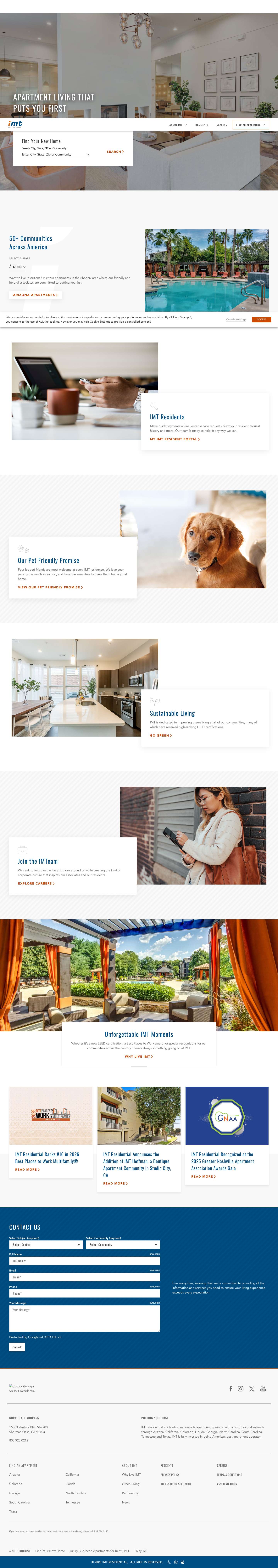 IMT Residential | Luxury Apartments For Rent Throughout The U.S. - Full Screenshot