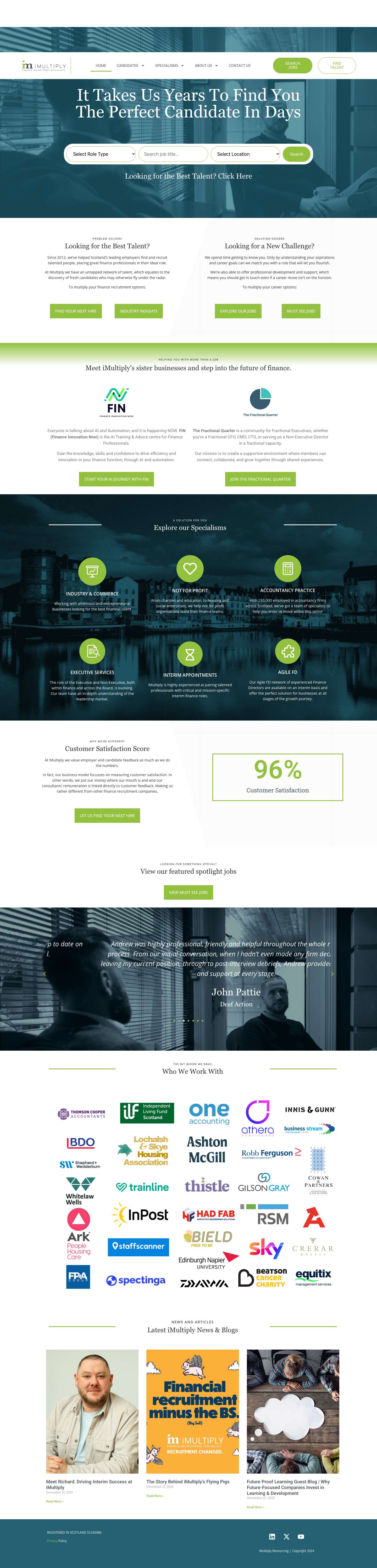 Finance Recruitment Specialists | iMultiply Career Options - Full Screenshot