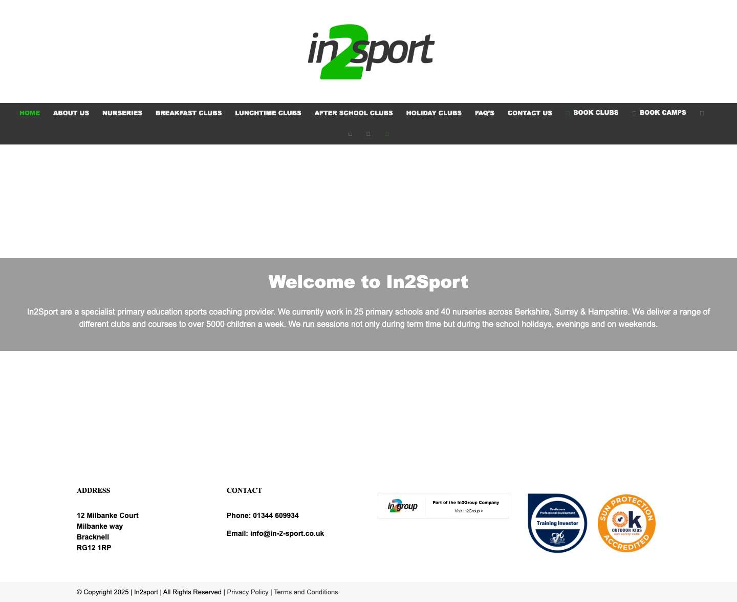 In-2-Sport | Coaching provider for schools and nurseries - Full Screenshot