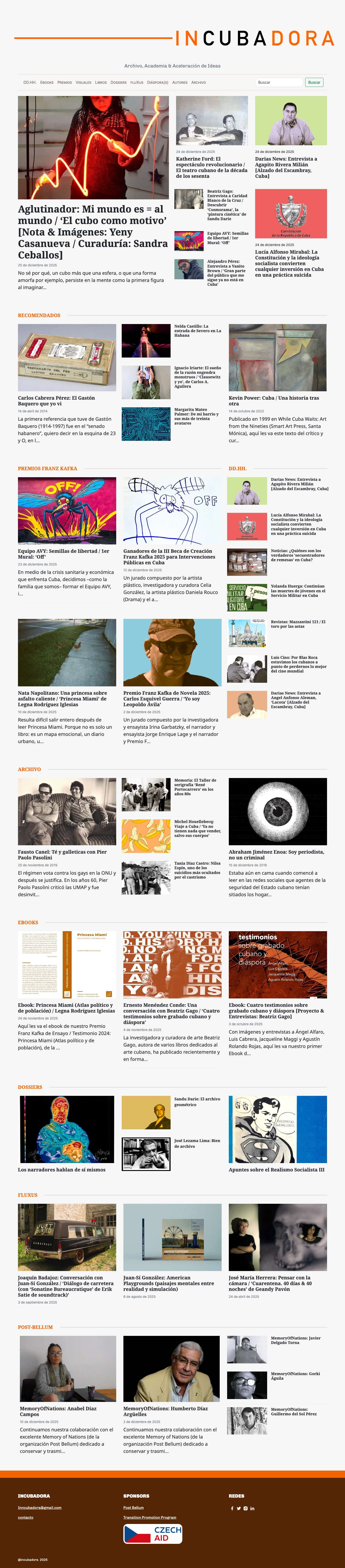 Incubadora - Archivo, Academia & Aceleración de Ideas - Full Screenshot