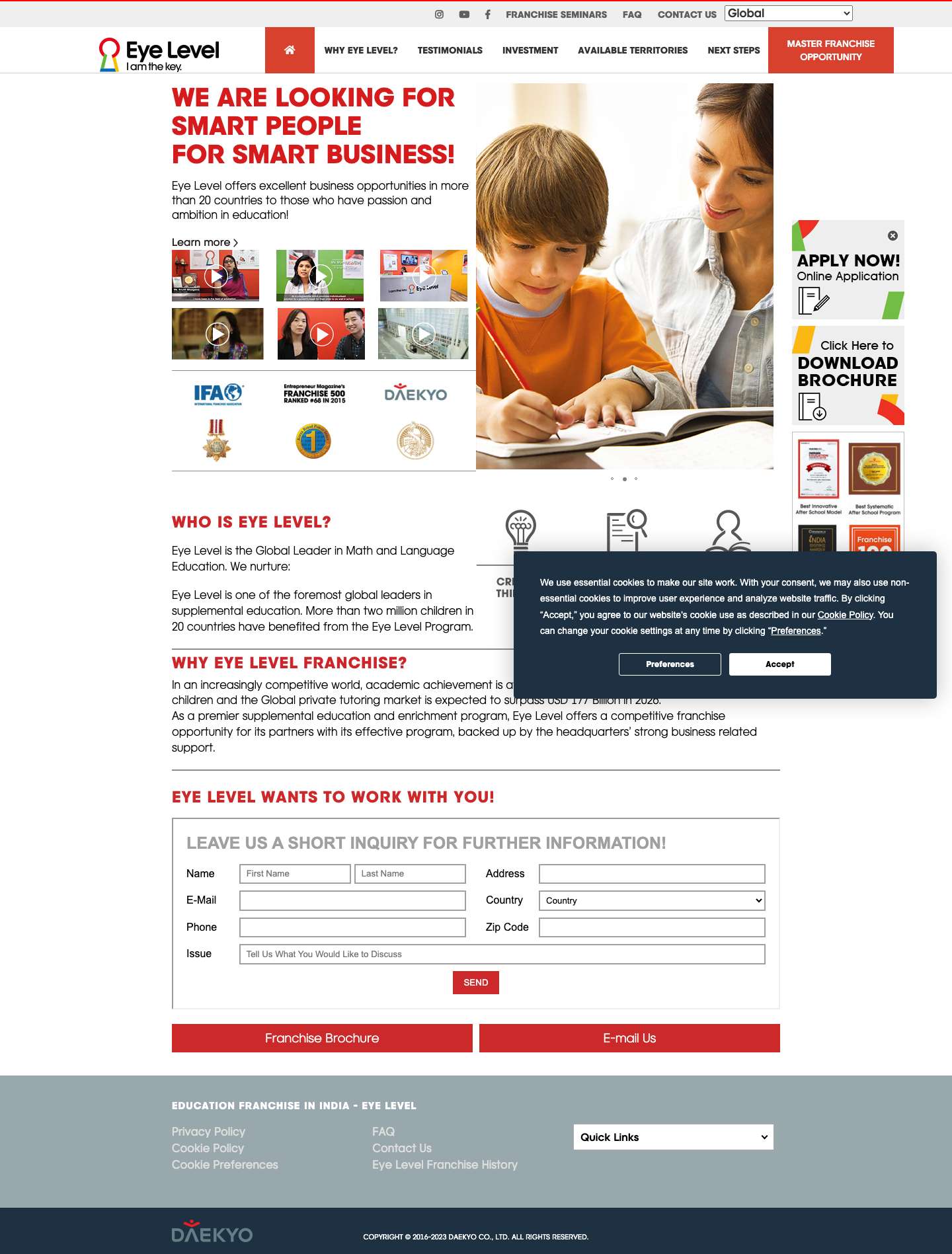 Eye Level | Global Leader in Math and Language Education - Full Screenshot