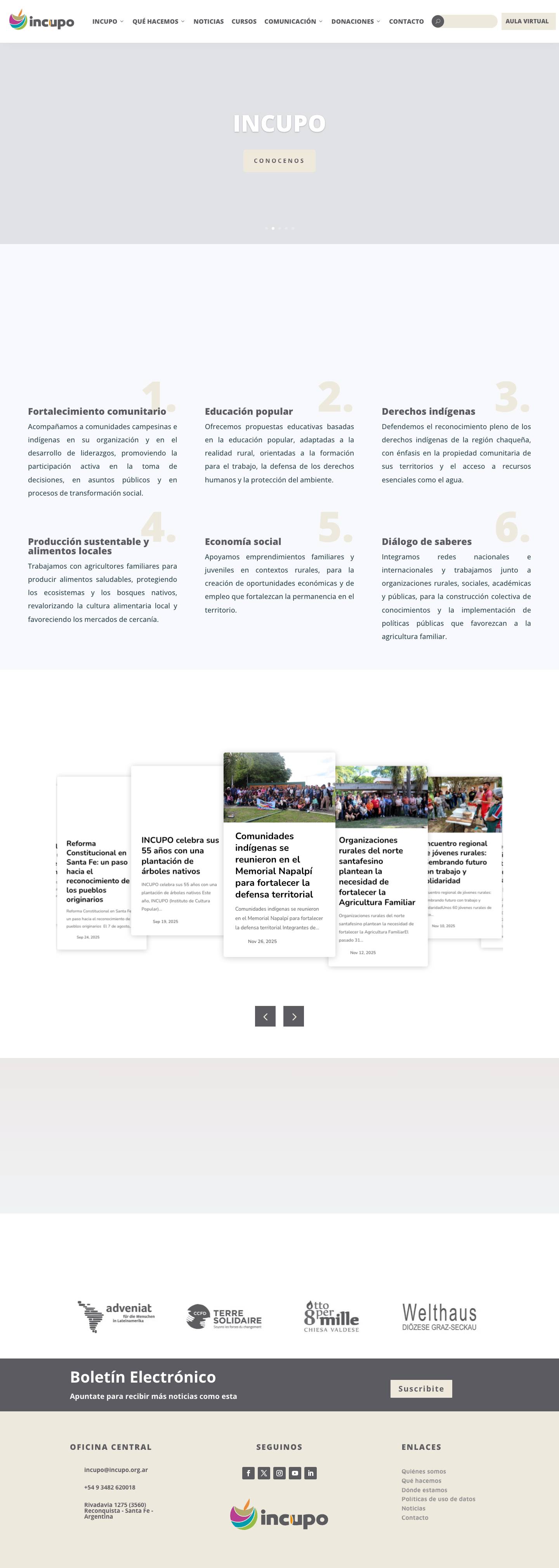 INCUPO | Instituto de Cultura Popular - Full Screenshot