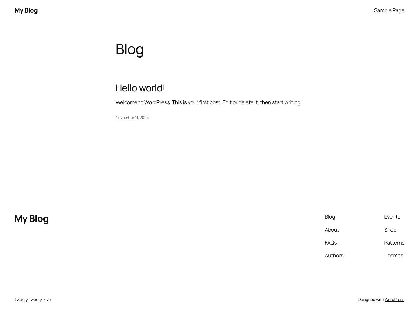 My Blog - Full Screenshot