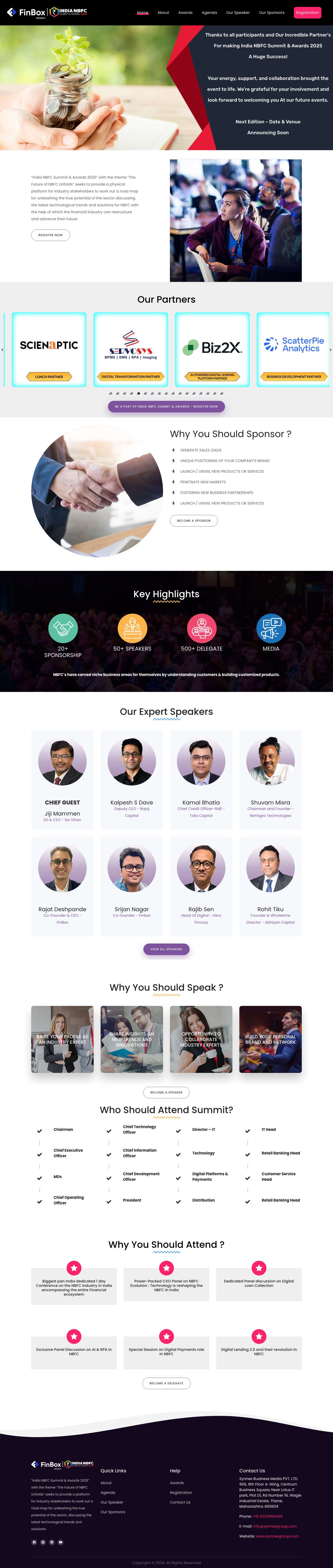 Home - India NBFC Summit & Awards 2025 - Full Screenshot