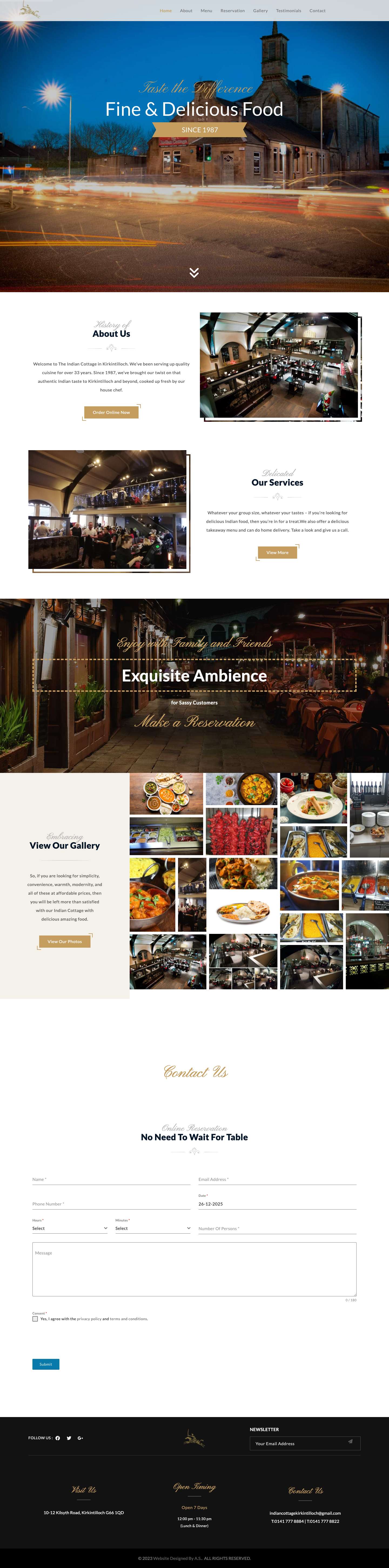 IndianCottageKirkintilloch – Indian Restaurant Glasgow | Indian Buffet | Indian Cottage - Full Screenshot