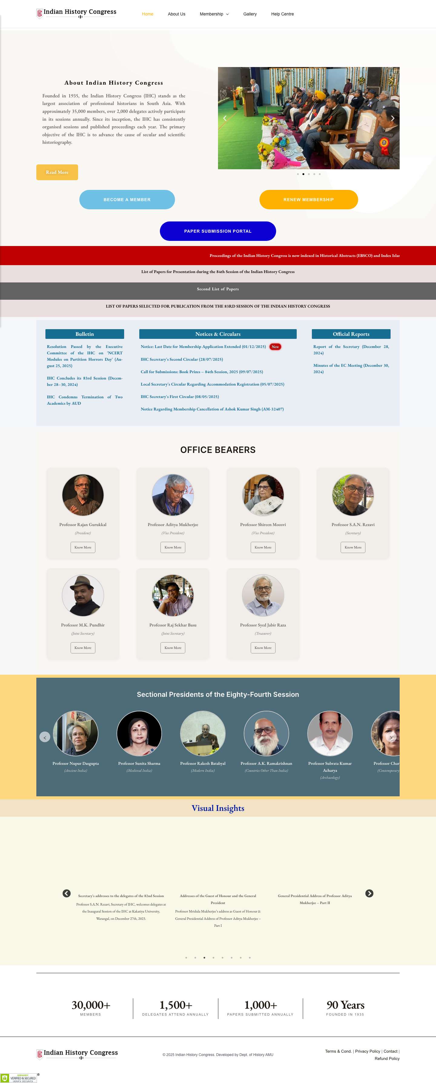 Indian History Congress – Dept. of History AMUJustified Text ExampleIHC LayoutVideo Carousel - Full Screenshot