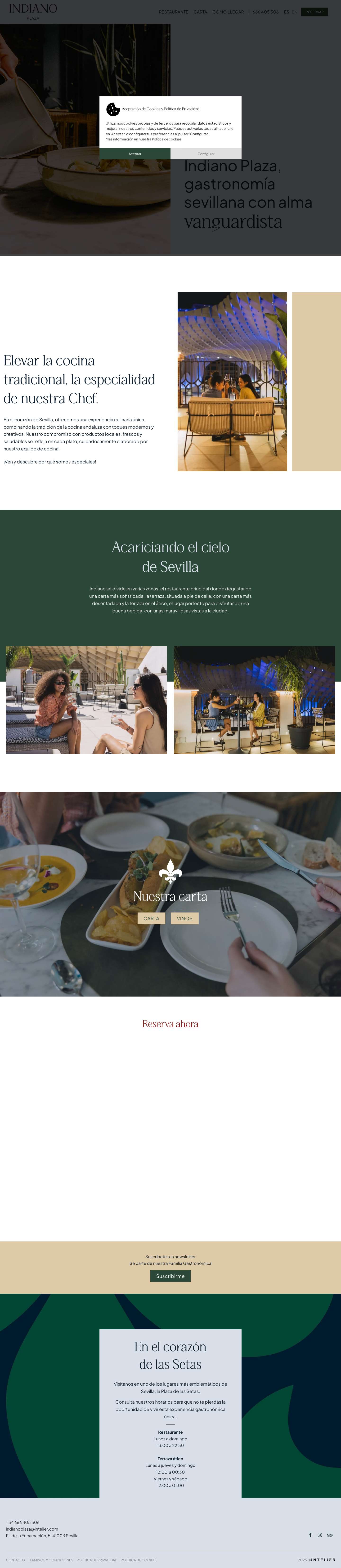 Restaurante Indiano Plaza | Gastronomía sevillana con alma vanguardista - Full Screenshot