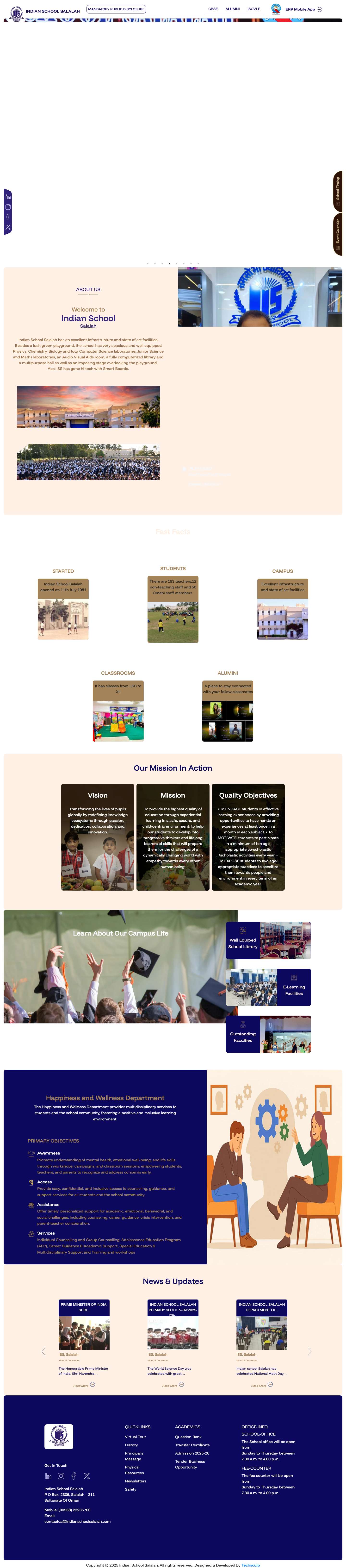 Indian School Salalah - Full Screenshot