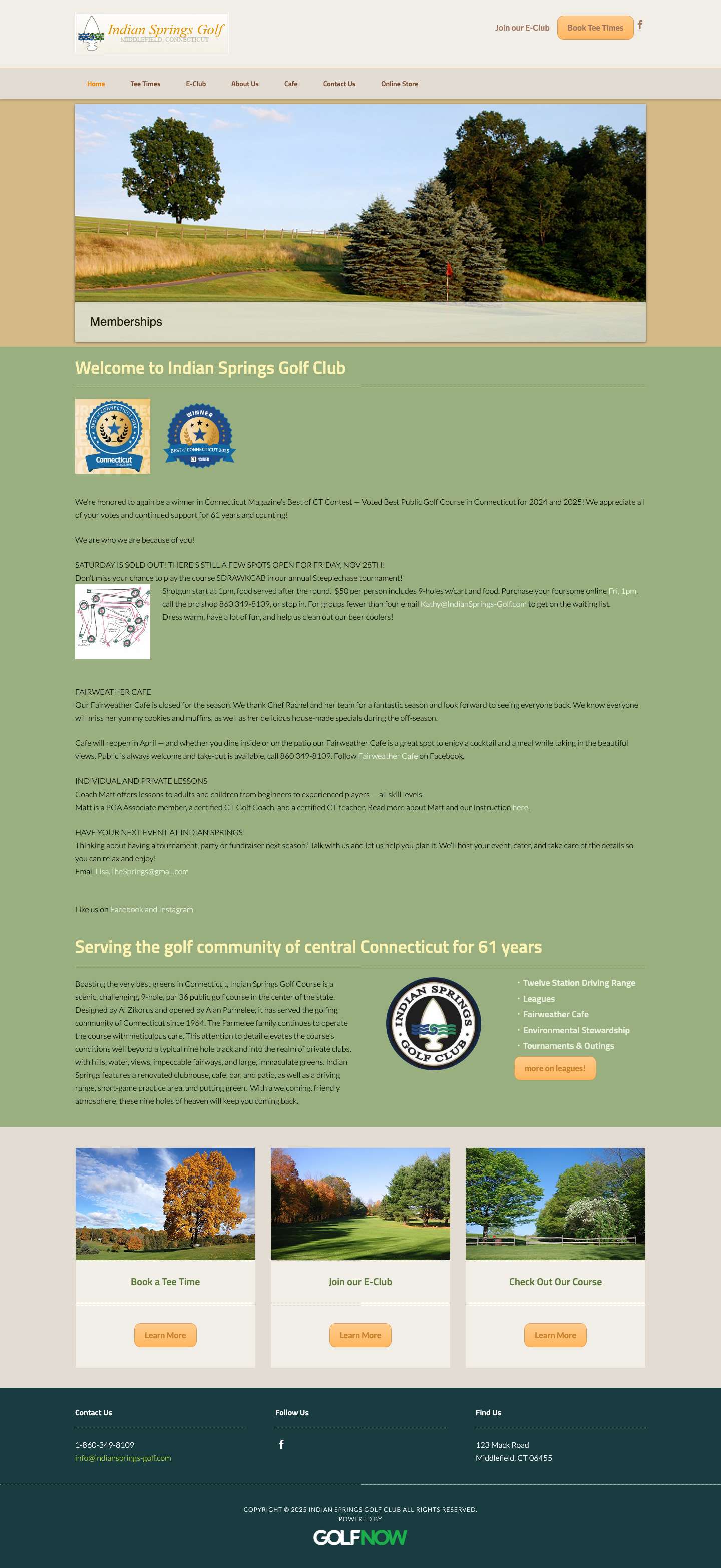 Home - Indian Springs Golf Club - Full Screenshot