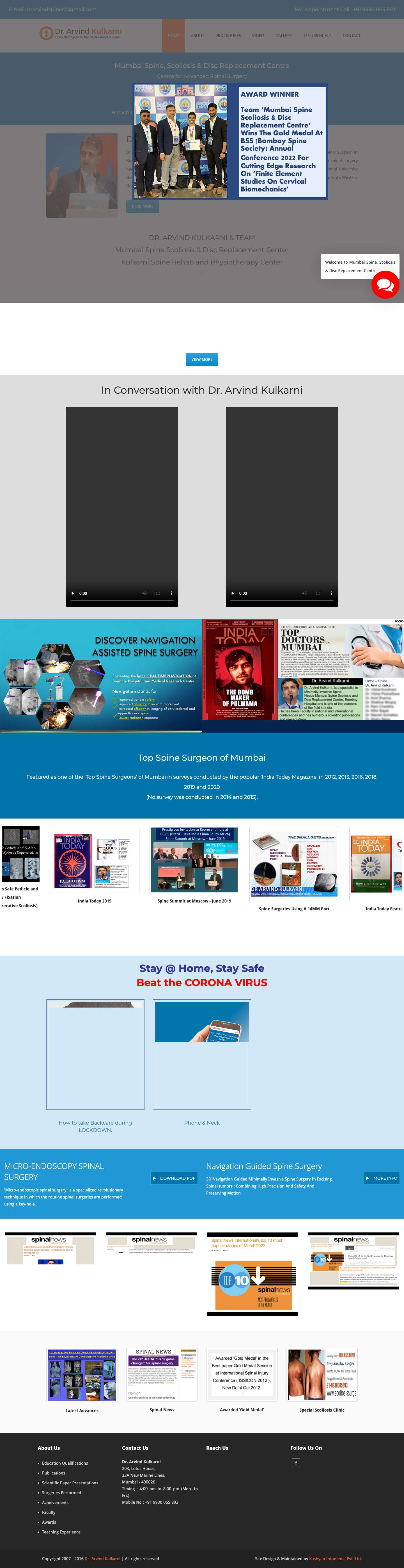 Best Spine Surgery hospital, Spine Surgeon in Mumbai, India. - Full Screenshot