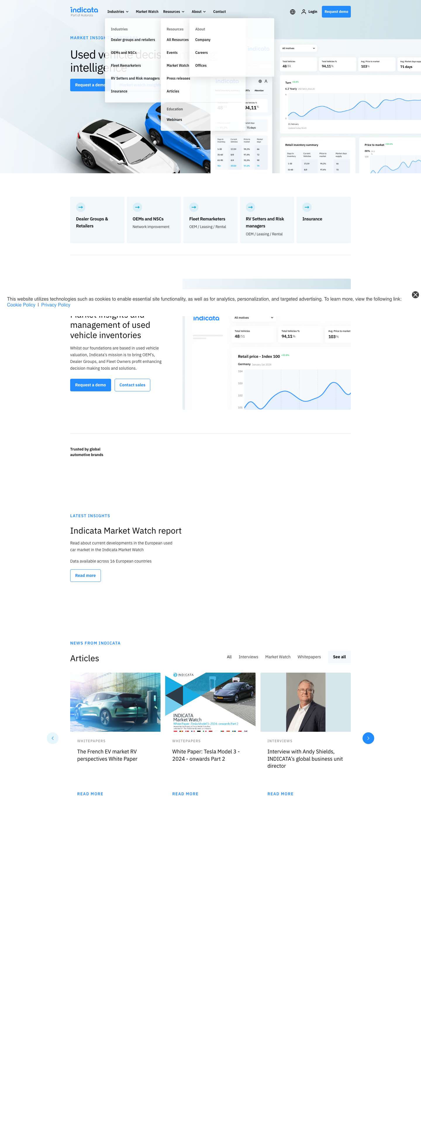 Indicata - Used vehicle decision making intelligence - Full Screenshot