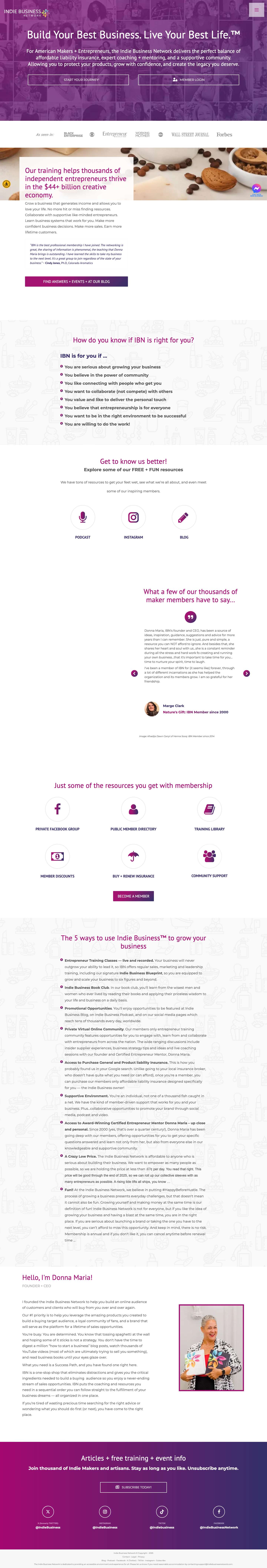 Entrepreneur Training Community - Indie Business Network® - Full Screenshot