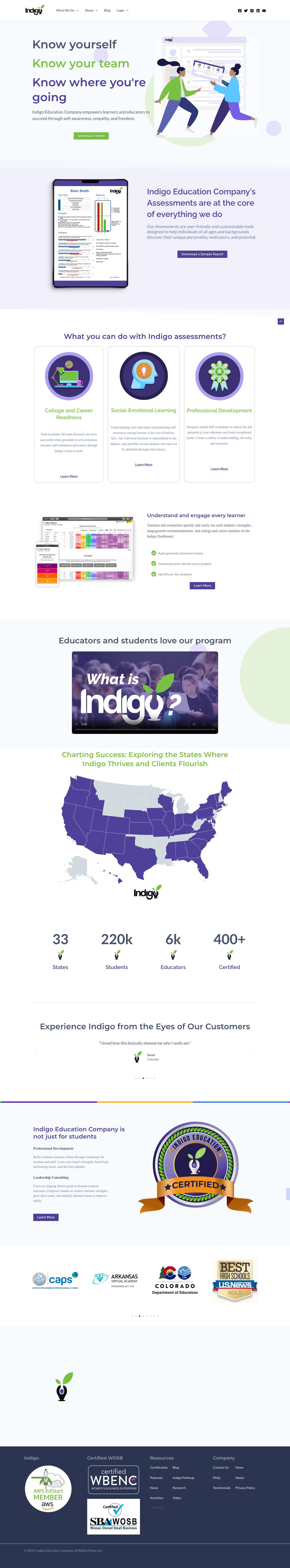 Home Page - Indigo Education Company - Full Screenshot