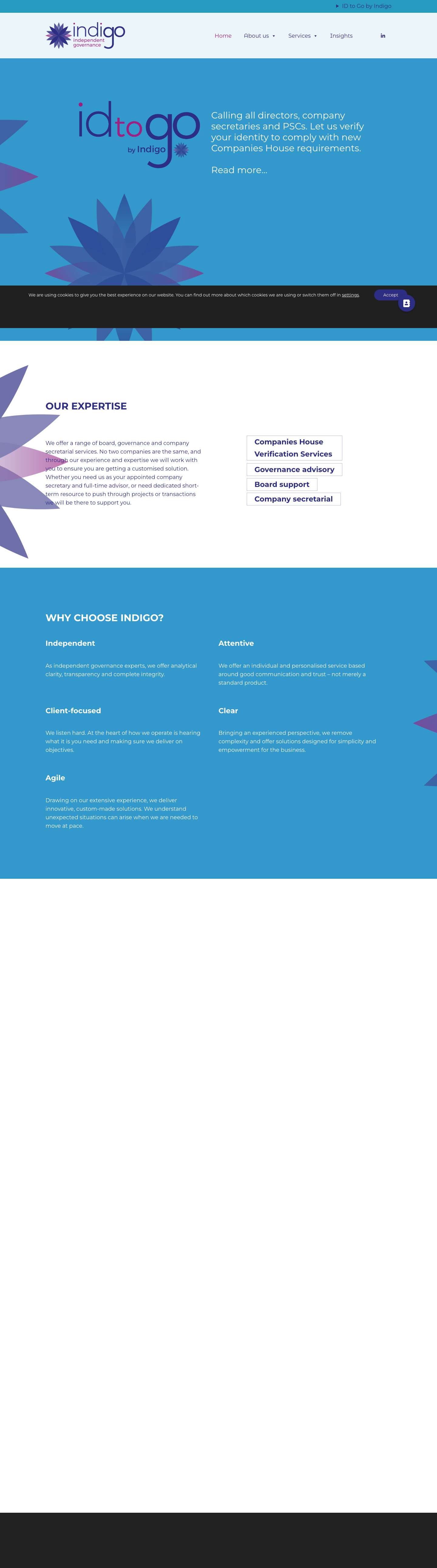 Indigo Governance - Board, governance and company secretarial services - Full Screenshot