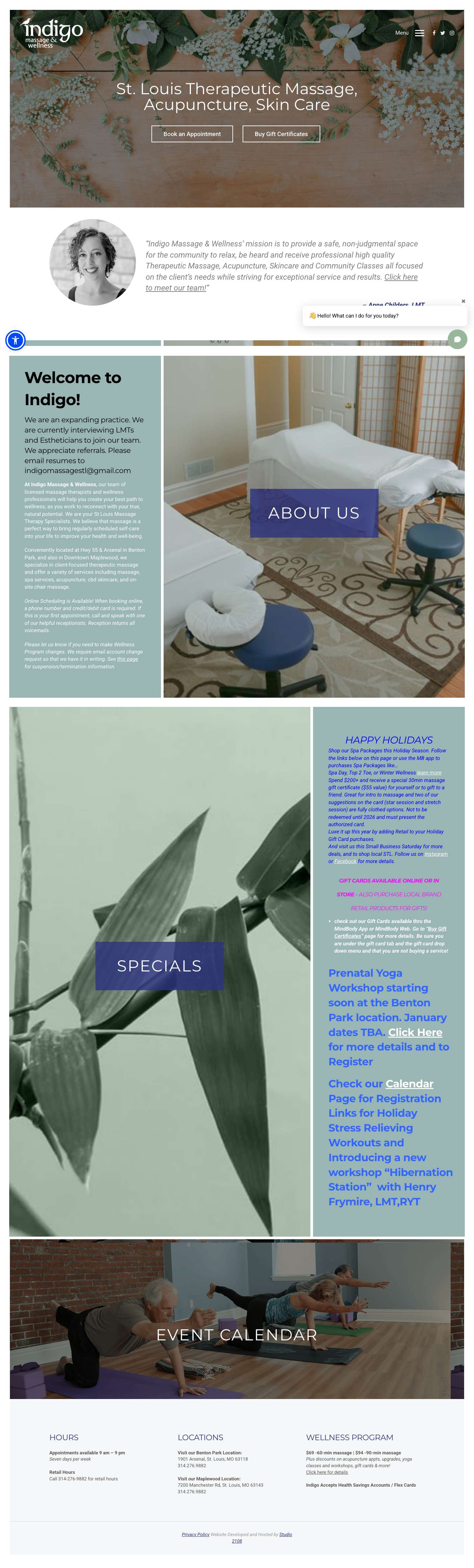 Indigo Massage & Wellness – In Touch with You - Full Screenshot