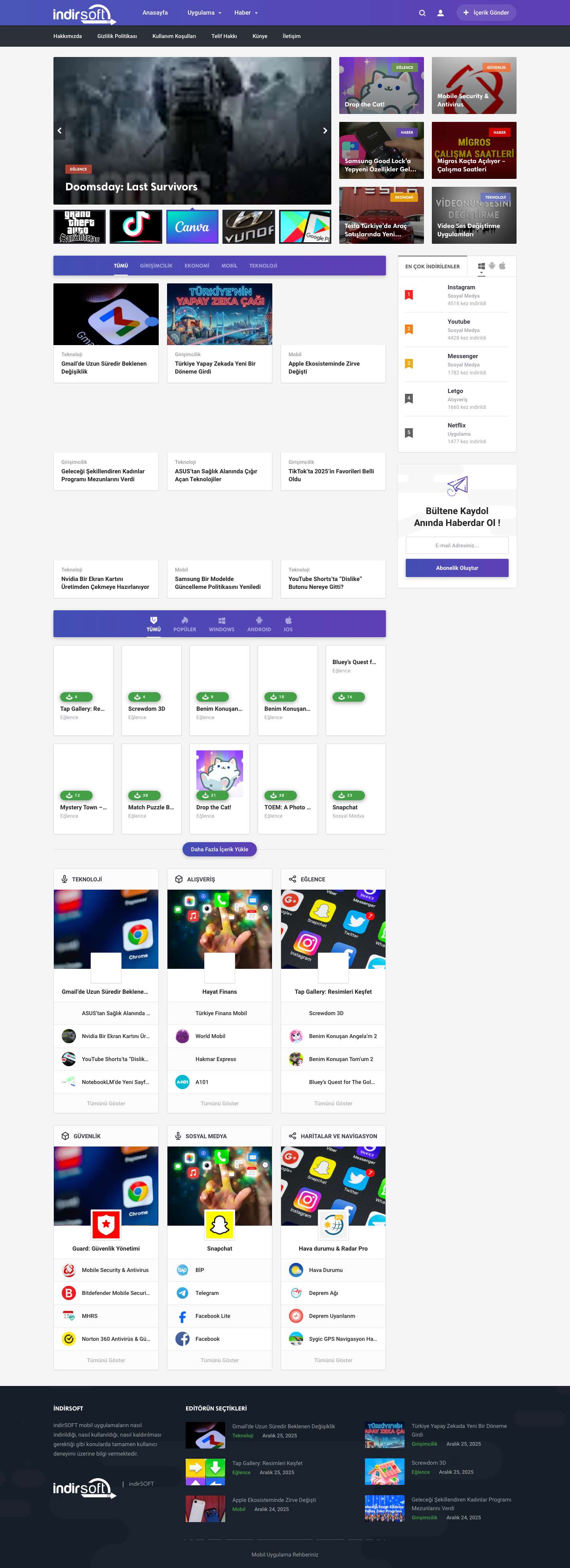 indirSOFT - Mobil Uygulama Rehberiniz - Full Screenshot
