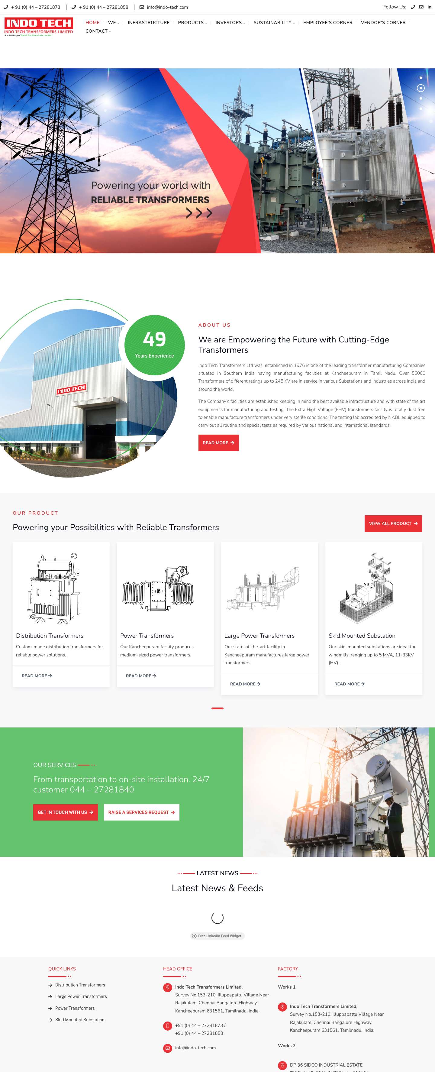 Indo Tech Transformers Ltd - Full Screenshot