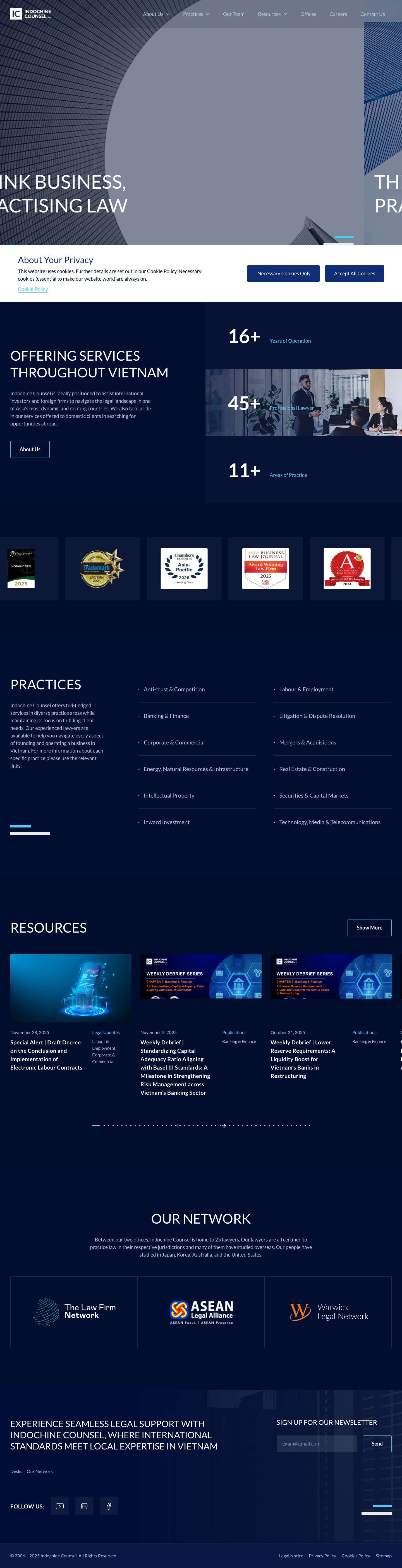 Indochine Counsel | Business Law Practioners - Full Screenshot