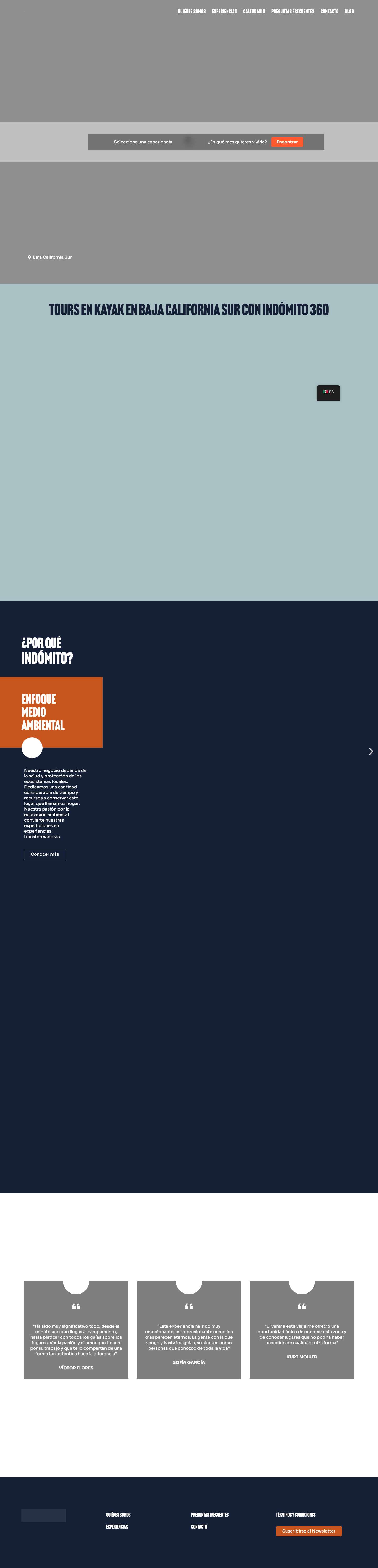 Las mejores expediciones en kayak en Baja California Sur - Full Screenshot