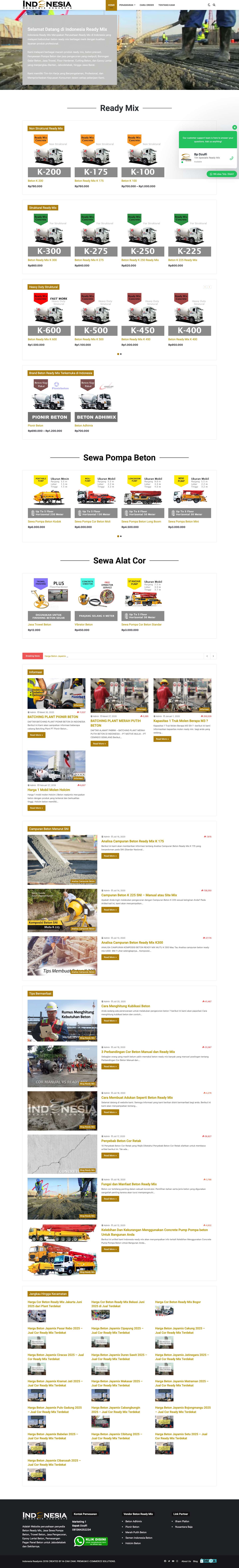 Indonesia Ready Mix: Perusahaan Penyedia Beton Ready Mix Indonesia - Full Screenshot