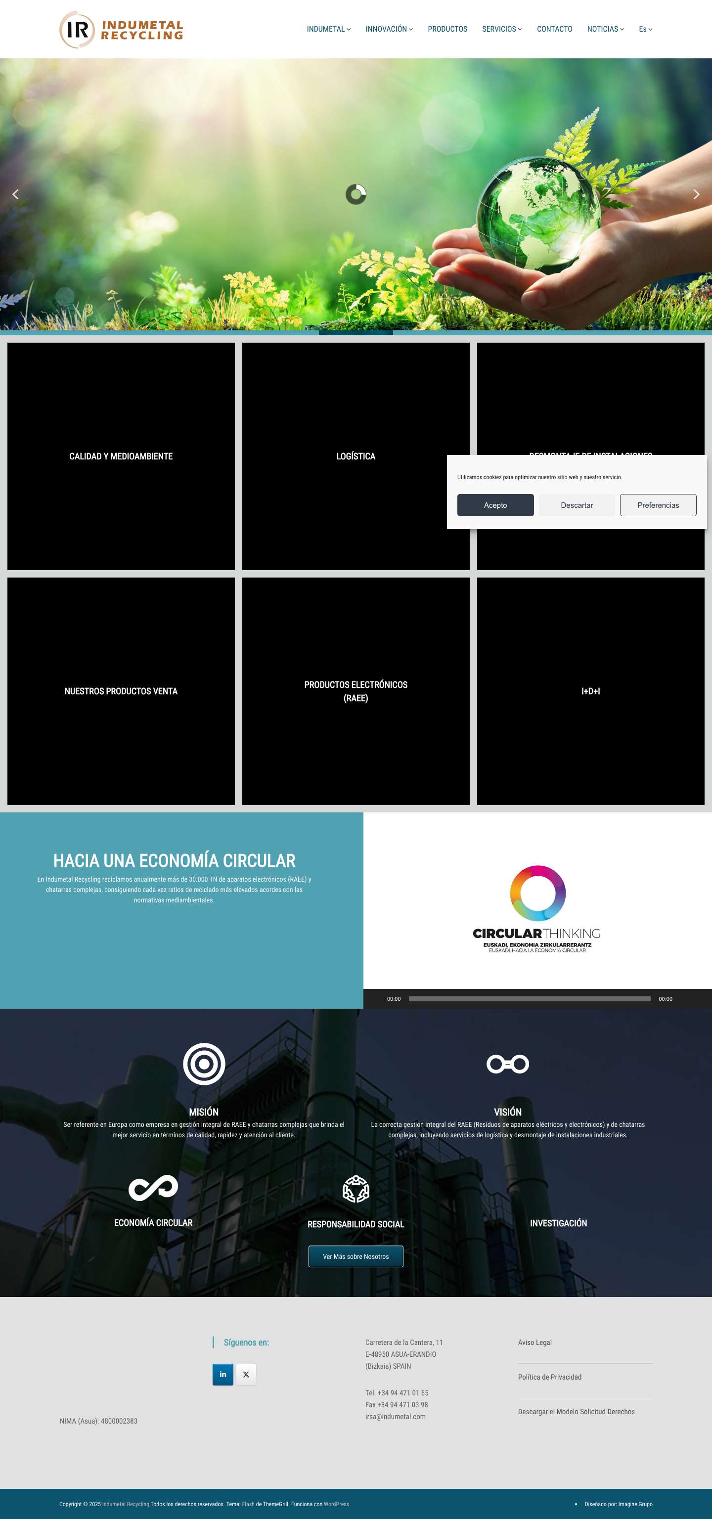 Indumetal Recycling Líderes en la gestión integral de RAAEs - Full Screenshot