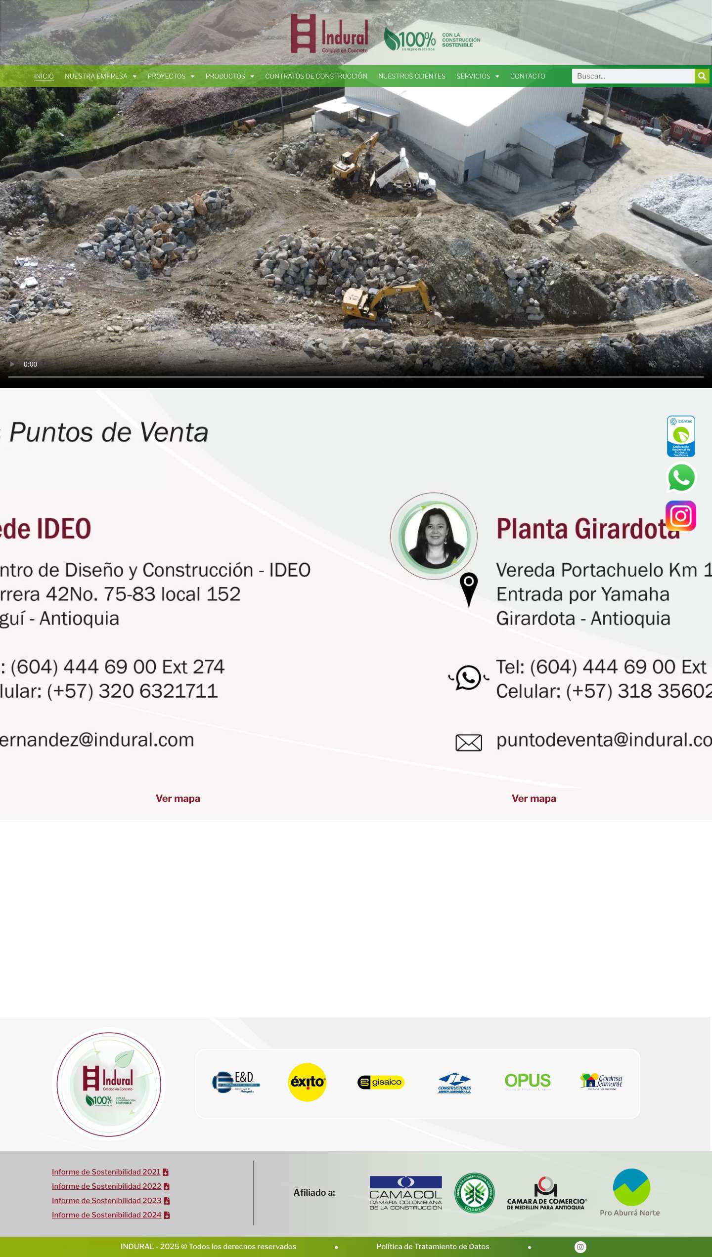 Indural | Calidad en concreto - Full Screenshot