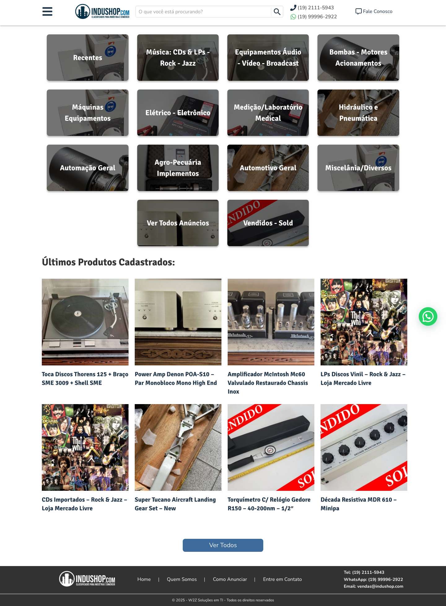 Indushop - Classificados para Indústria e Comércio - Full Screenshot