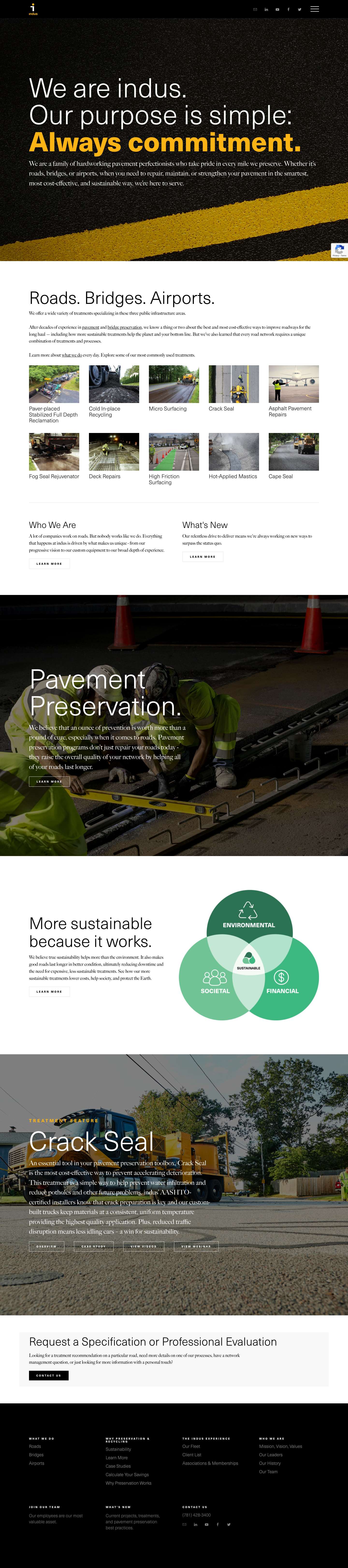 indus Pavement Preservation Experts - Roads. Bridges. Airports. - Full Screenshot