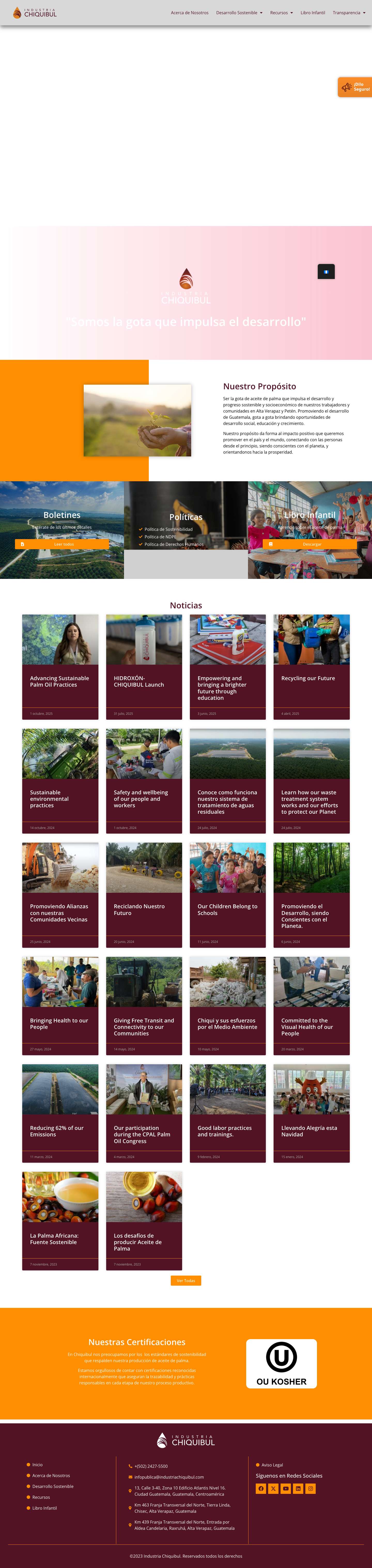 Home | Industria Chiquibul - Full Screenshot