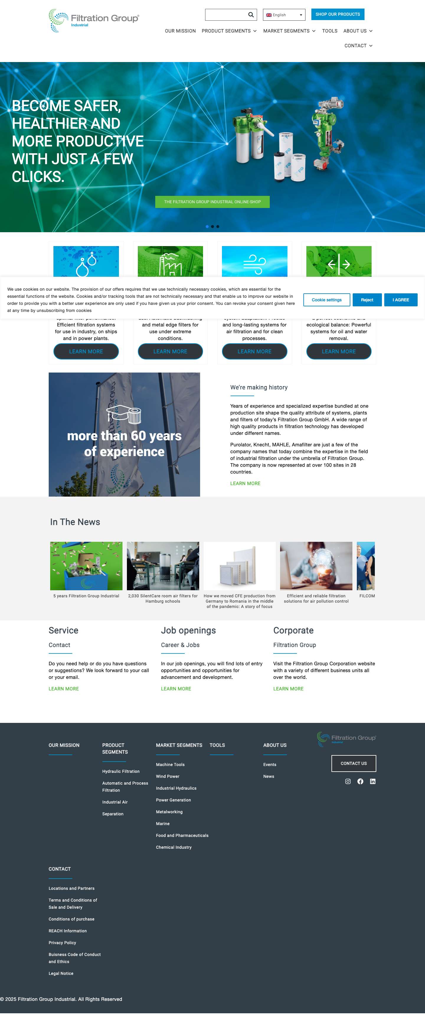 Home - Filtration Group Industrial - Full Screenshot