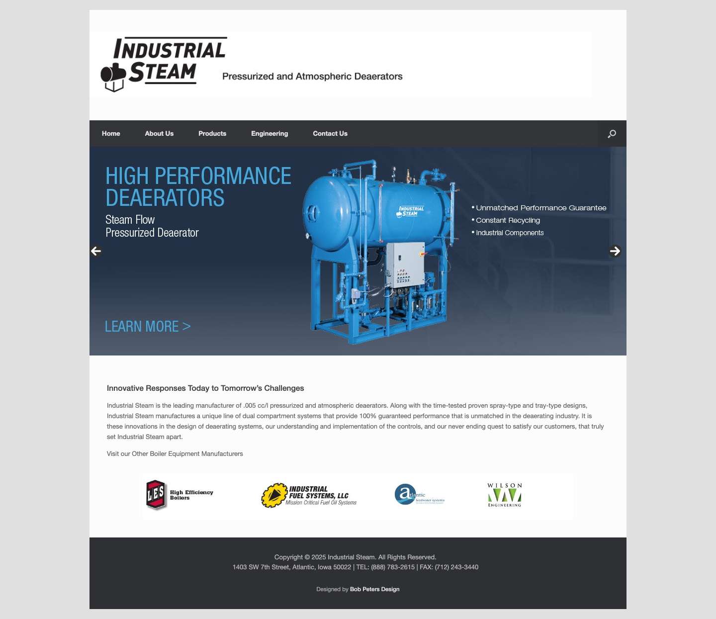 Industrial steam – Pressurized Deaerators, Atmospheric Deaerators | Tray Type, Spray Type | Servicing the Boiler Industry Since 1952 | Deaerator - Full Screenshot