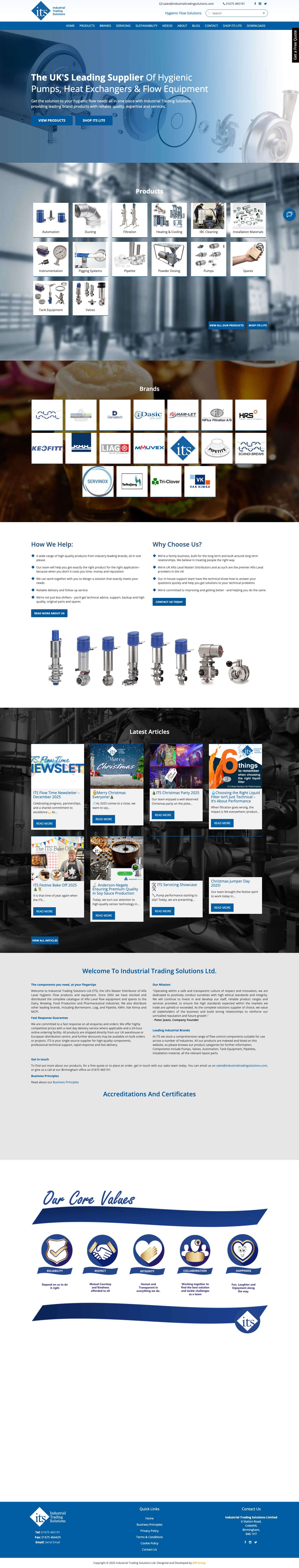 View Our Range Of Brands At Industrial Trading Solutions UK - Full Screenshot