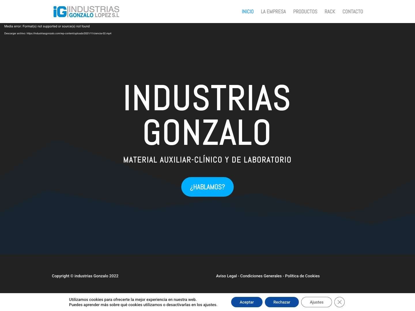 INDUSTRIAS GONZALO | Material Auxiliar-Clínico y Laboratorio - Full Screenshot