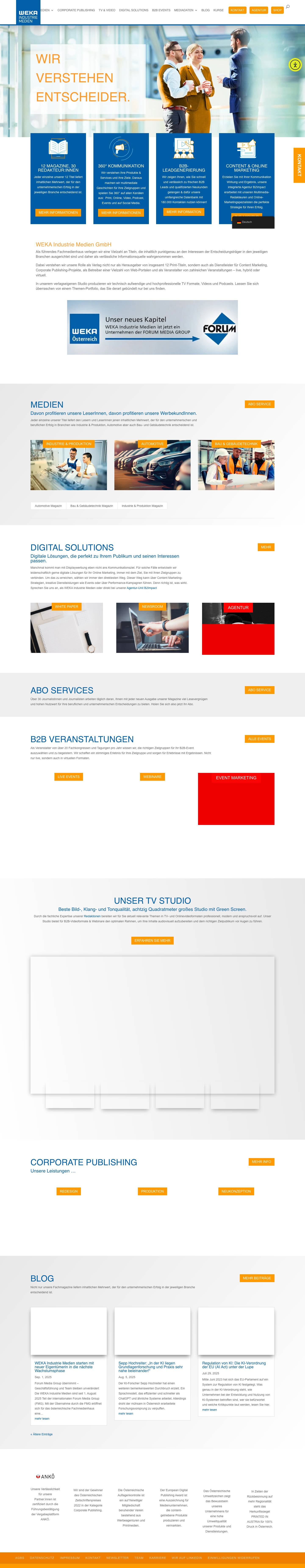 WEKA Industrie Medien - Wir verstehen Entscheider. - Full Screenshot