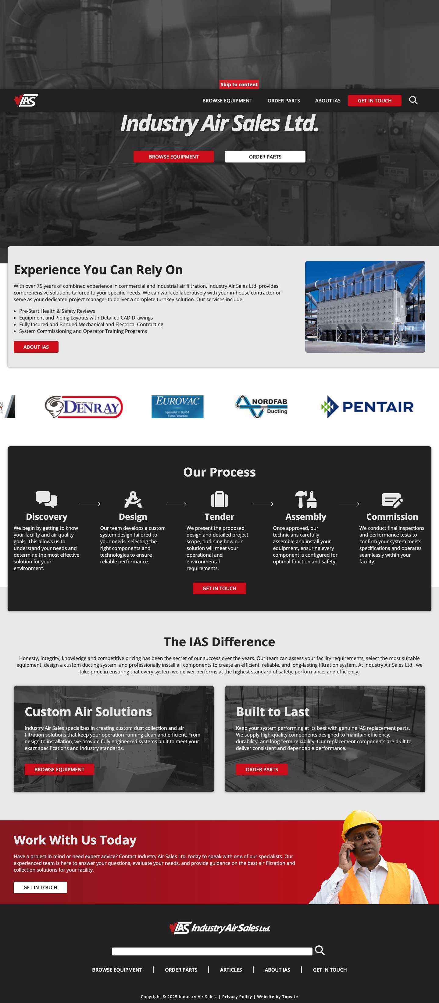 Home | Industry Air Sales - Full Screenshot